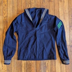 Vintage 60's U.S. Navy Uniform Wool Pullover Jacket Shirt Sweater